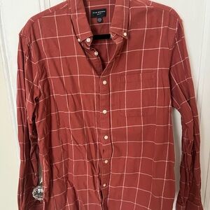 Club Monaco Terracotta Plaid Men's Shirt
